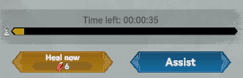 Sanitised crop of the recorded Infirmary panel showing active timed healing